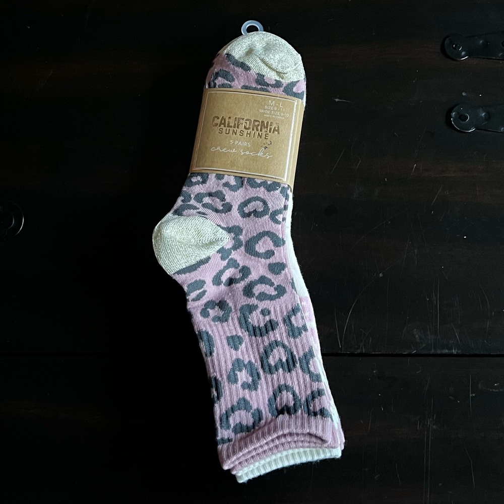 California Sunshine 5 Pairs Crew Socks